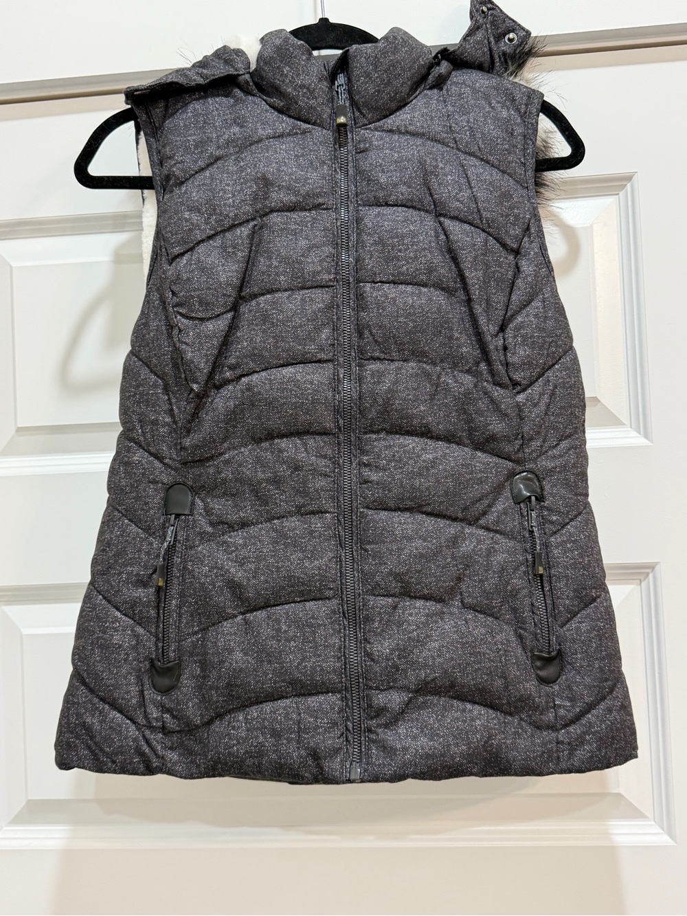 Make an Offer - Puffer Vest with Furry Detachable Hood Soft Inside